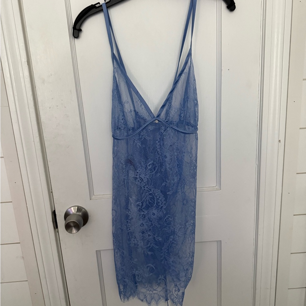 Adore Me Light Blue Lace Chemise NWOT